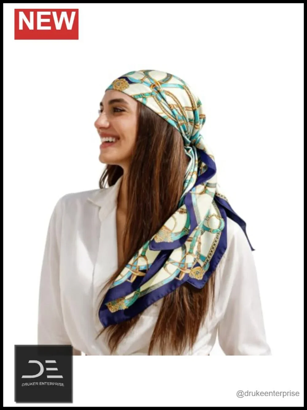Satin Head Scarf for Women - Large Square Bandana, Fashion Scarf